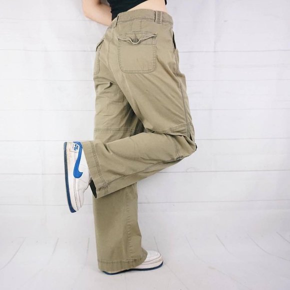 🍓Y2K KHAKI GREEN CARGO HIKING TECH PANTS🍓 - Picture 2 of 4